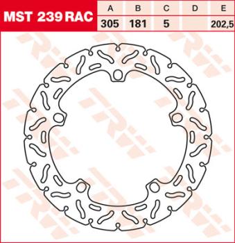 Bremsscheibe MST239RAC,starr