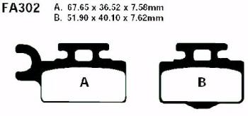 Bremsbelag - Satz Redstuff TT Carbon/Grafit (organisch) (EBC), FA302TT