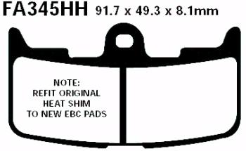 Bremsbelag - Satz (Sintermetall) Goldstuff (EBC), FA345HH