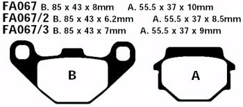 Bremsbelag - Satz Redstuff TT Carbon/Grafit (organisch) (EBC), FA067TT