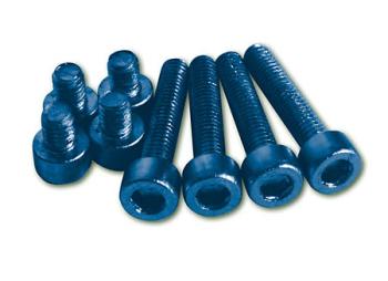 Aluminium screw set M5 blue anodized