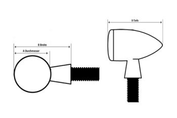 LED-Blinker MICRO-BULLET, schwarz