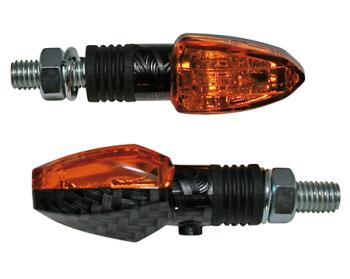 Halogen Blinker LIZZARD, Carbon Look, gelbes Glas, 12V/6W