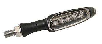 LED-Blinker, schwarz mattes Metallgehäuse, transparentes Glas