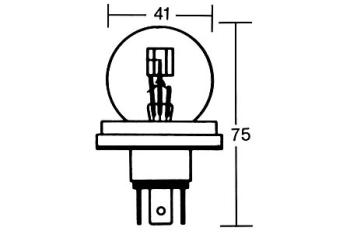 R2 Glühlampe 12V 45/40W P45T