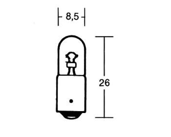 T4W Glühlampe 12V 4W BA9S