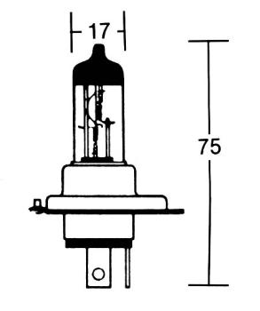 H4 Glühlampe 12V 60/55W P43t, POWERWHITE