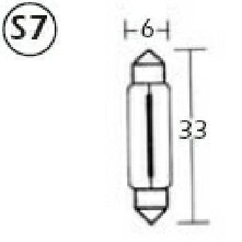 Soffitten Birne, 12V, Leist.: 3W, Masse: 6 X 33 (Stk.)