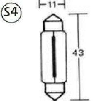 Soffitten Birne, 12V, Leist.: 10W, Masse: 11 X 43 (Stk.)