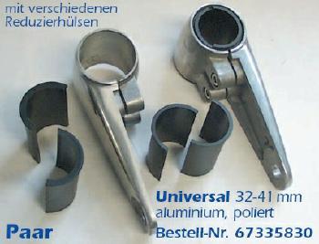 Scheinwerferhalter, Universal 32-41 mm, aluminium, poliert, (Paar)