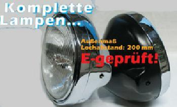 H4-Lampe Universal 7” schwarz, runde Befestigung (E-geprüft)