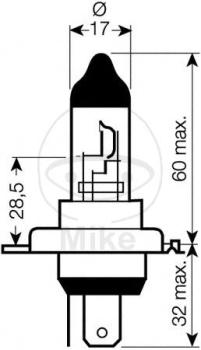 Glühlampe, 12V60/55W H4