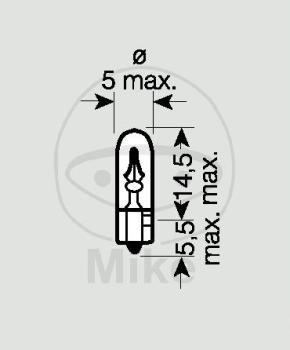 Glühlampe, 12V1,2W 2X4,6