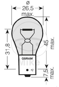 Glühlampe, 12V21W BAU15S gelb, Ultra Life