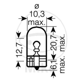 Glühlampe, 12V5W W2.1X9.5D, Ultra Life