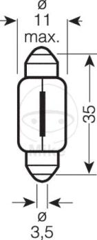 Glühlampe, 12V 5W SV8.5-8, 1 Stk.