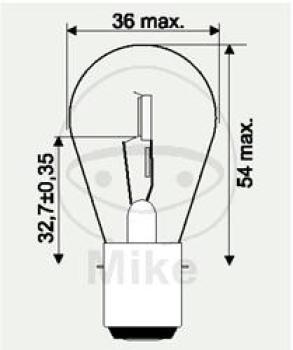 Glühlampe,12V25/25W JMP, BA20D