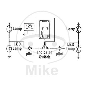 Blinkrelais, elektrisch, 12V, 7-polig