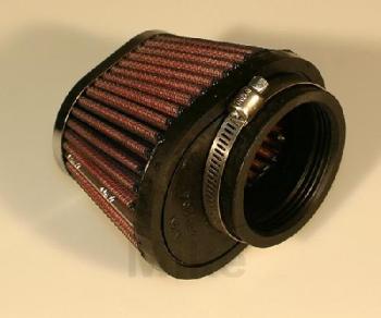 Renn-Einzelluftfilter, Uni., K&N, oval zylindrisch,isch, 55  mm, Chromkappe