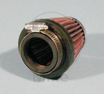Renn-Einzelluftfilter, Uni., K&N, rund konisch, 43  mm, Chromkappe
