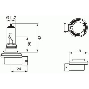 H11 Glühlampe 12V 55W PGL 19-2