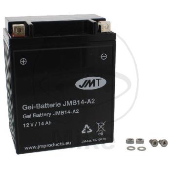 Motorradbatterie, JMT, Gelbatterie, YB14-A2