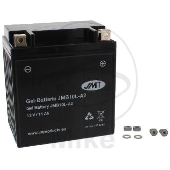 Motorradbatterie, JMT, Gelbatterie, YB10L-A2