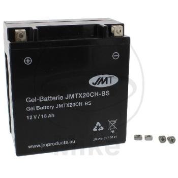 Motorradbatterie, JMT, Gelbatterie, YTX20CH-BS