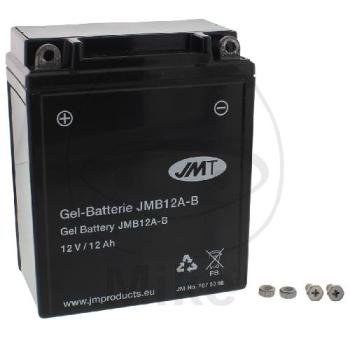 Motorradbatterie, JMT, Gelbatterie, YB12A-B