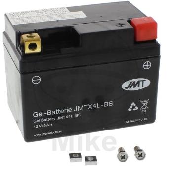 Motorradbatterie, JMT, Gelbatterie, YTX4L-BS