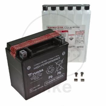 Motorradbatterie, Yuasa, wartungsfrei, YTX14H-BS