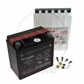 Motorradbatterie, Yuasa, wartungsfrei, YTX14L-BS