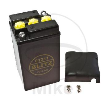 Motorradbatterie, Blitz, Std., 01211 schwarz 6V, mit Deckel