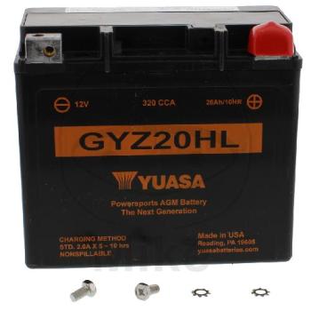 Motorradbatterie, Yuasa, wartungsfrei, GYZ20HL