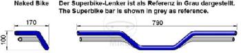 Lenker, Alu, schwarz, 22 mm, Nakedbike, LSL