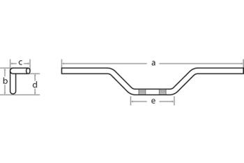 Handlebar Touring SR 500 style 7/8, 80cm