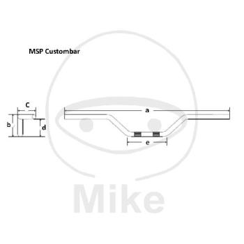 Stahl-Lenker, schwarz, mit Kabelkerbe, Ø 1 Zoll, MSP, Custombar, Fehling