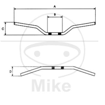 Lenker, Alu, silber, 22 mm, Cross, Vintag