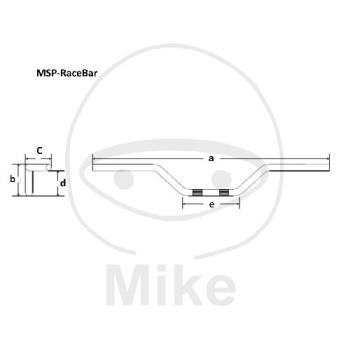 Stahl-Lenker, schwarz, mit Kabelkerbe, Ø 1 Zoll, MSP, Racebar, Fehling