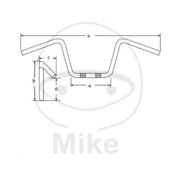 Stahl-Lenker, schwarz, Ø 22 mm, Apehanger, TRW