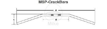 Stahl-Lenker, schwarz, mit Kabelkerbe, Ø 1 Zoll, MSP, Crackbar, Fehling