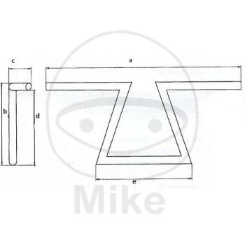 Stahl-Lenker, schwarz, mit Kabelkerbe, Ø 1 Zoll, Z-Lenker, Fehling