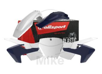 Polisport, kp. Kit, Verkleidungsteile, blau/weiss