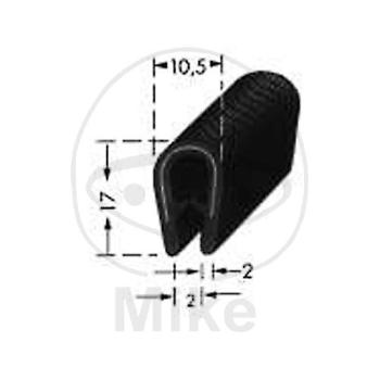 Flexibel Kantenschutz schwarz, 17  mm, für Profil 1-4  mm,