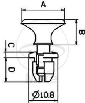 Kunststoffnieten, Pack. Inh. 10 Stk., Tourmax