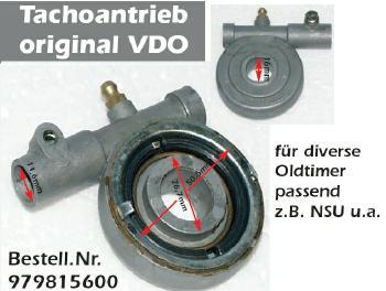 Tachoantrieb original VDO für diverse Oldtimer passend z.B. NSU u.a.