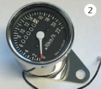 Mini-Tachometer, Ø65 mm / H: 50 mm, 60 KM/H = 1000RPM