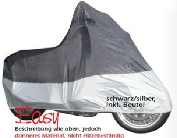 Motorrad Abdeckplane Easy, schwarz/silber, Nylon/Polyester-Gewebe. Gr. S