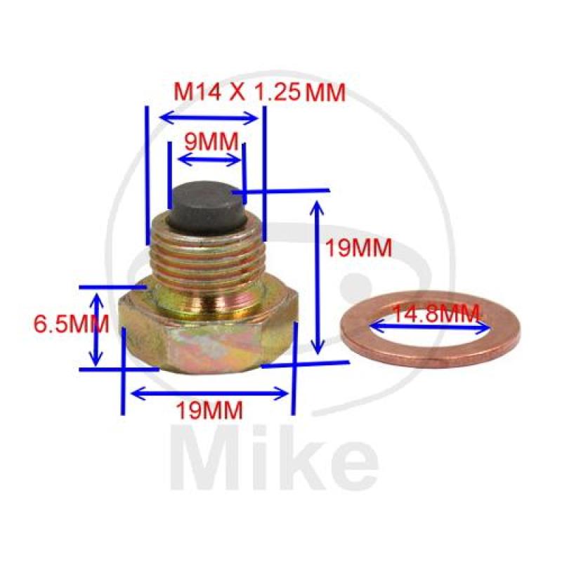 Ölablassschraube, magnetisch,, M14X1.25 mit Dichtring, JMP