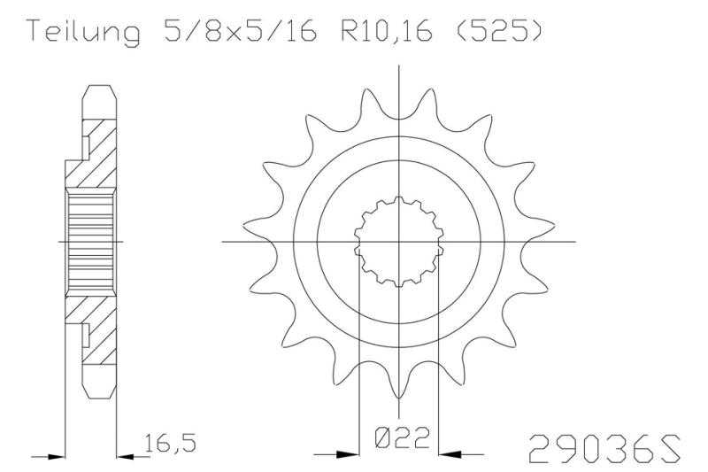 Kettenritzel Sport, 15 Zähne